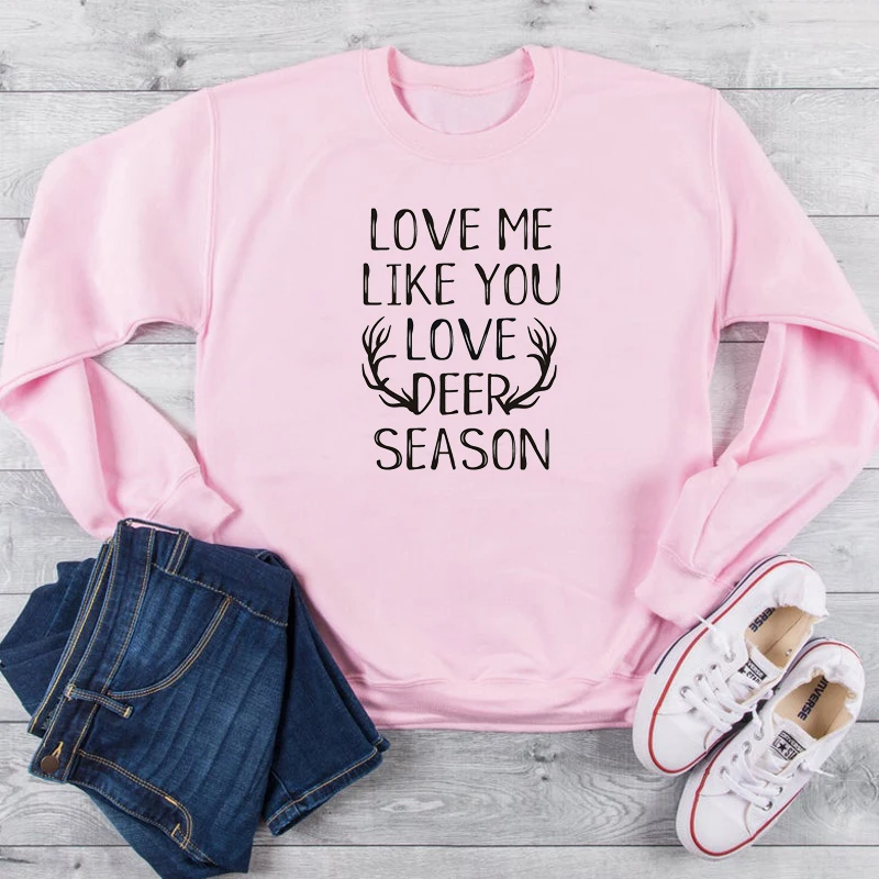 Love me like you love deer сезон Графический Чистый хлопок Рождественский слоган свитер с цитатой женские модные пуловеры tumblr вечерние топы