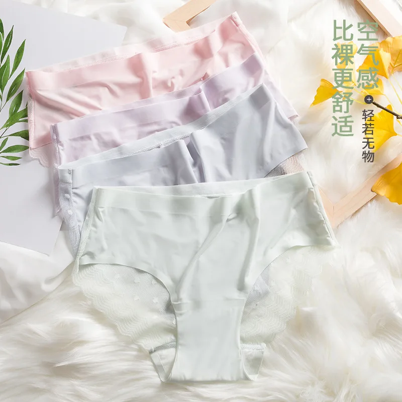 3 шт./компл. M-XL мягкое нижнее белье женские кружевные трусы бесшовные трусики