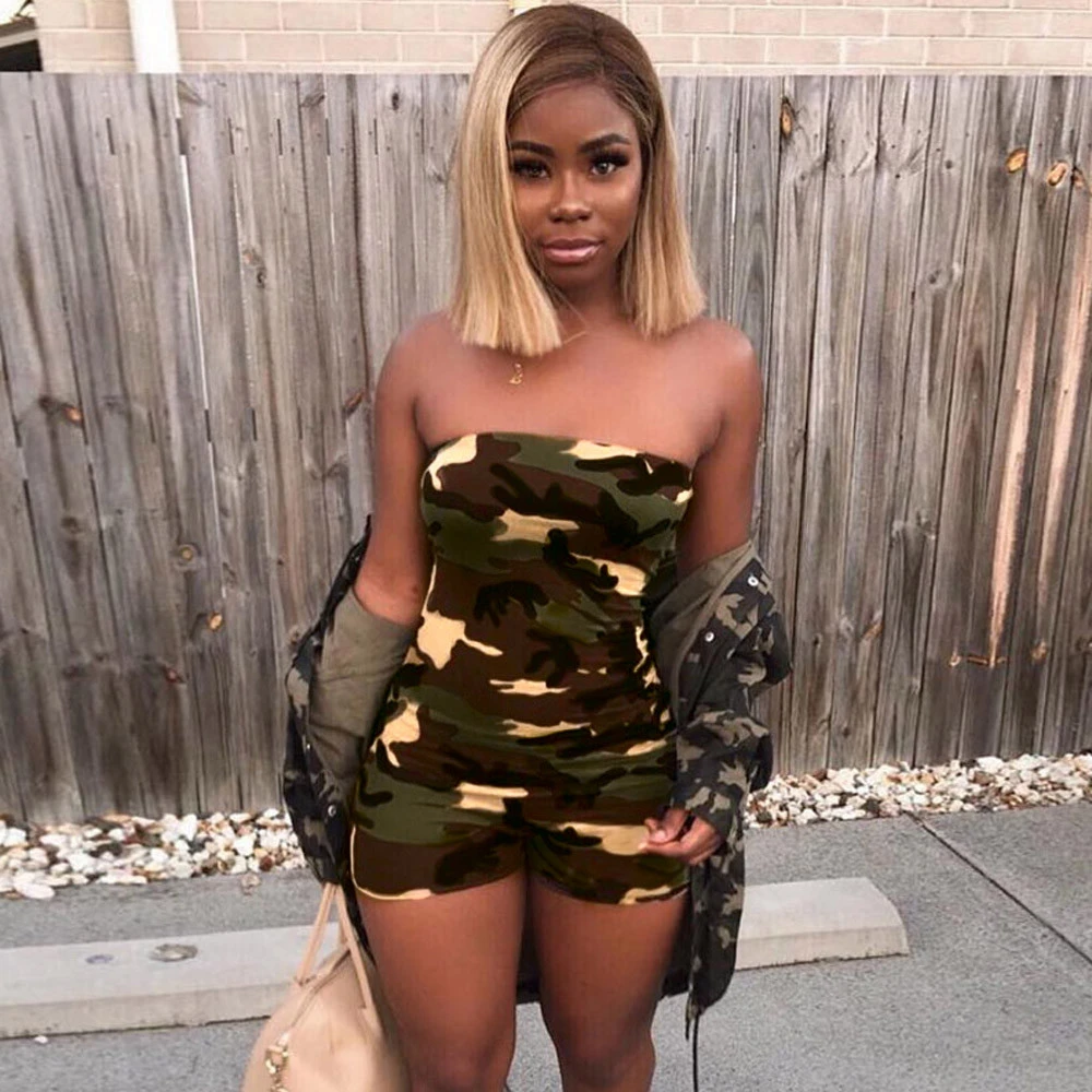 tube top jumpsuit shorts