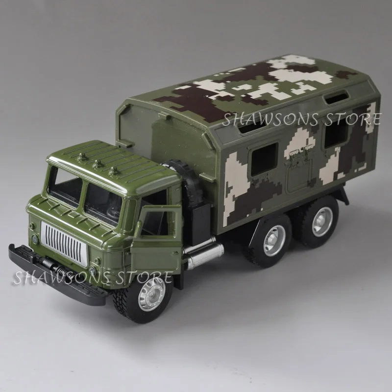 1:43 Масштаб литой военная модель игрушка советский GAZ-66 грузовых автомобилей вытяните назад автомобиль миниатюрная копия w/звук и светильник