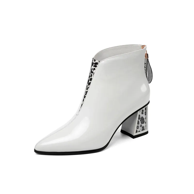 FEDONAS/Элегантные женские ботильоны; офисные туфли на высоком каблуке с острым носком; женские теплые осенне-зимние ботинки «Челси» из натуральной кожи