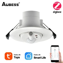 

Aubess Tuya Zigbee Smart Ceiling-mounted Motion PIR Sensor Human Presence Sensor Human Body Detector With Zigbee Hub Smart Home