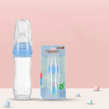 

120ML Silicone Soft Spoon Head Rice Paste Bottle Baby Training Silicone Bottle Squeeze Spoon Children Food Supplement Bottle