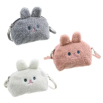 

Cartoon Plush Rabbit Crossbody Phone Pouch Shoulder Bag Tote Purse Zipper Satchel