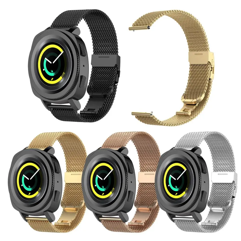 Металлический ремешок Миланская петля для Samsung Gear Sport SM R600 Galaxy Active 2 сменный часов