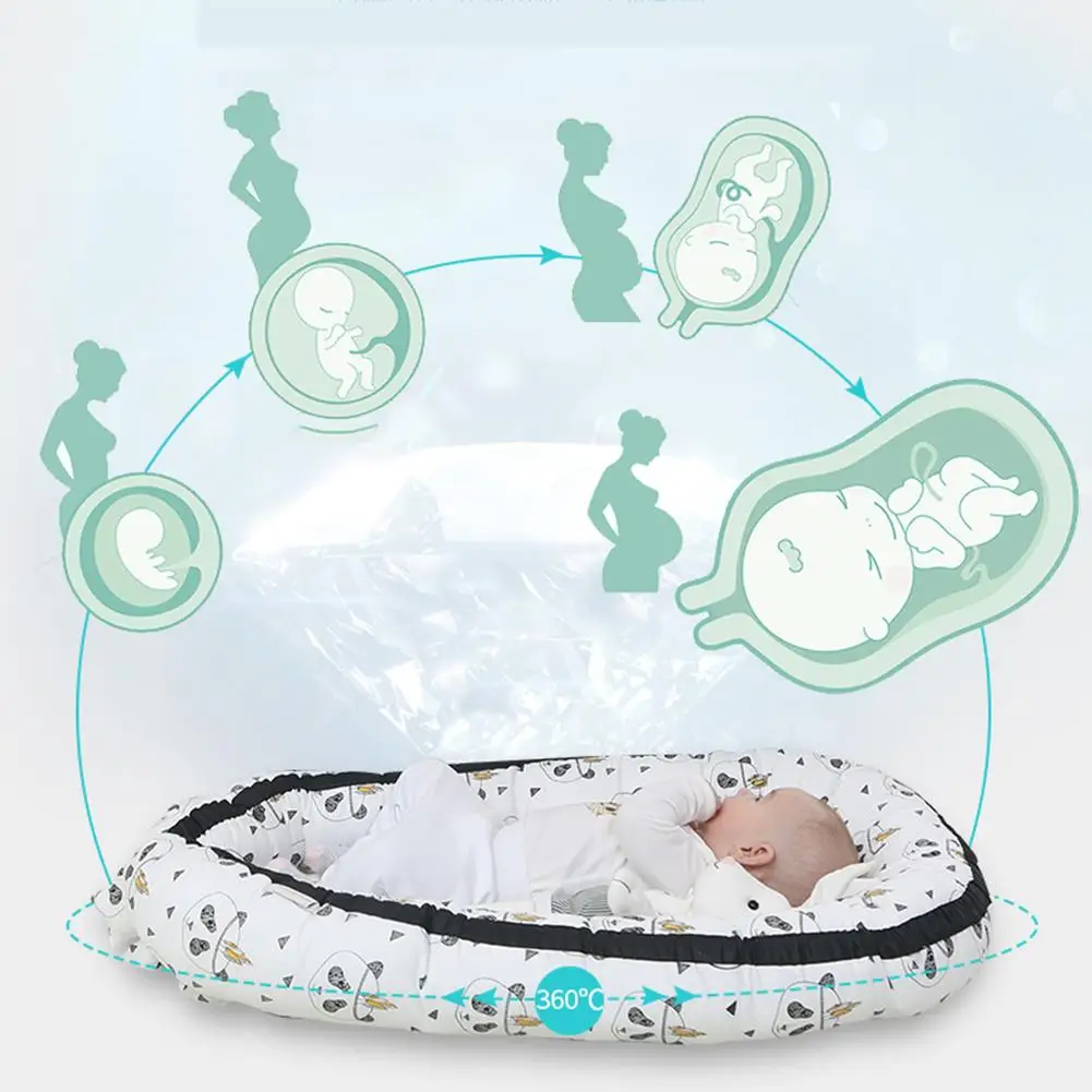 Newborn Baby Portable Removable And Washable Crib Travel Bed Nest Bed Crib Cotton Portable Crib for Bedroom Travel