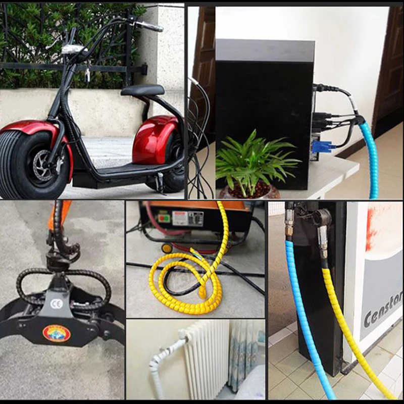 8-28mm cable spiral wrap spiral cable black spiral cable wrap in cable sleeve 10 models 2m wire protection Winding Pipe