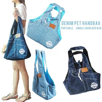 

Storage Accessories Handbag Breathable Travel Portable Tote Shoulder Pet Dog Carrier Bag Cats Denim Backpack Multi Function