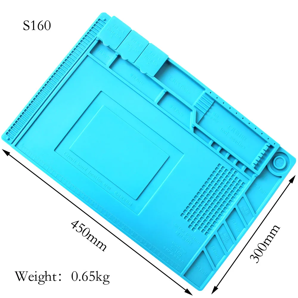 Anti Static And Heat Insulating Work Mat High Temperature Resistant Silicone Mat Air Gun Soldering Iron Welding Table Mat rework station Welding Equipment