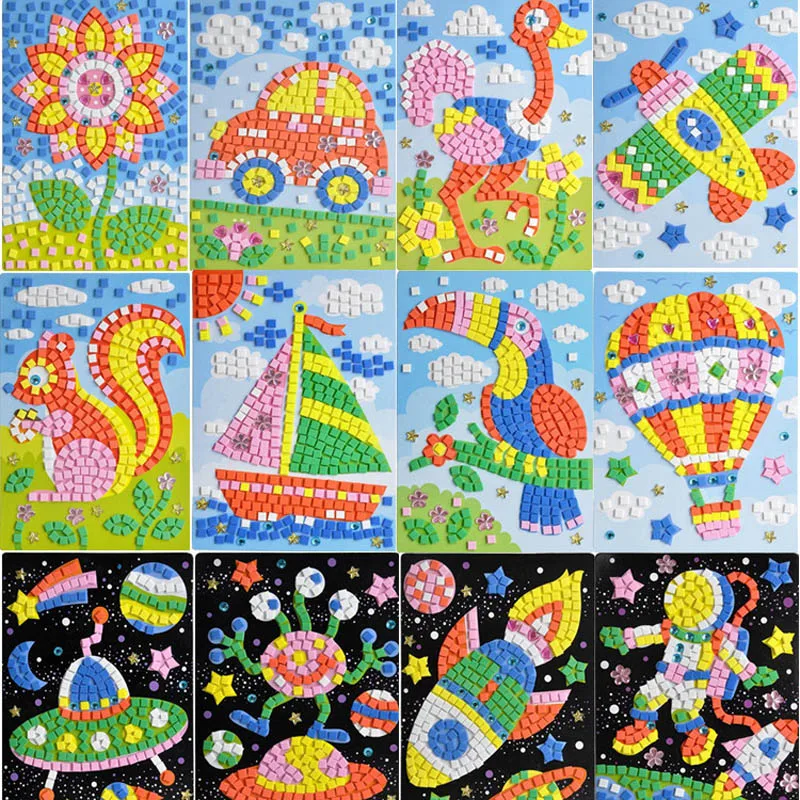 Calcomanías de cristal EVA, Juguetes DIY para niños, manualidades, educación de jardín de infantes, juguetes educativos Montessori