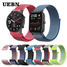 UEBN 20 мм 22 мм нейлоновая Спортивная петля ремешок сменный ремешок для xiaomi Huami ремень Amazfit GTS/GTR 42 мм 47 мм/Bip Ремешки для наручных часов