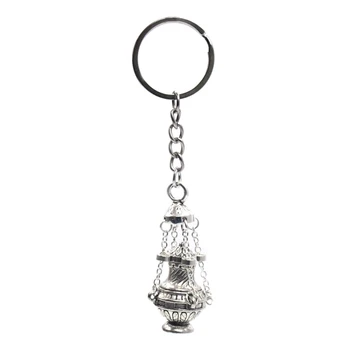 

Christian Incense Burner Keychain Religious Key Ring Bag Car Pendant Keyfob Gift