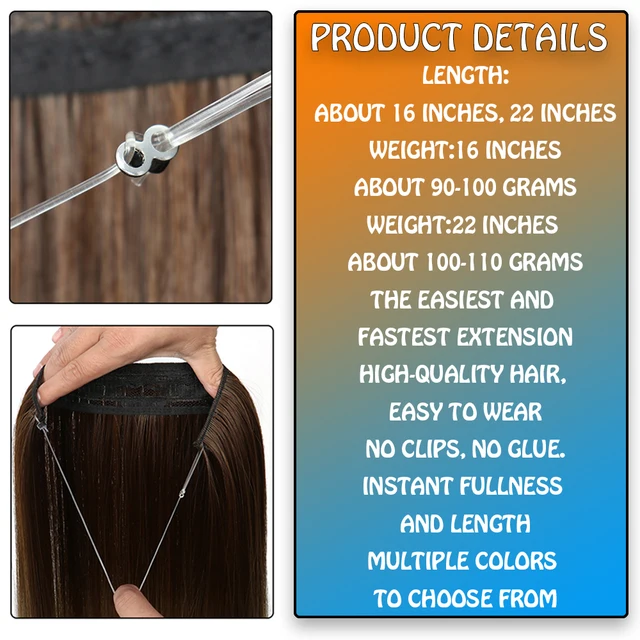 클립 없이 손쉽게 부착 가능한 금발 블랙 혼합 컬러의 여성용 헤어 익스텐션으로, 즉각적인 충만감과 길이를 제공합니다.