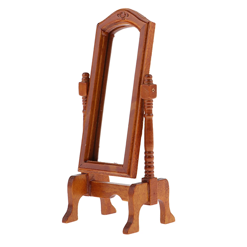 Bedroom Furniture Dressing Mirror for 1/12 Dollhouse Kid Pretend Play Toy