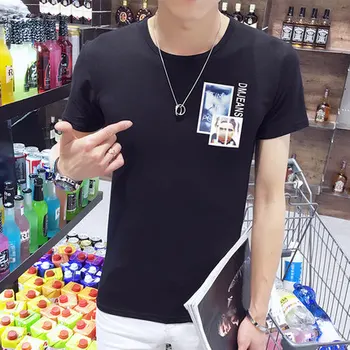 

Summer new women's street letter characters print loose short-sleeved T-shirt 5263