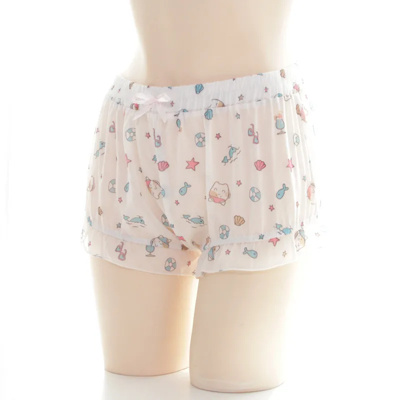Kawaii Cat Пижамные шорты для девочек-подростков, летние японские Лолиты для косплея, Короткие штаны для женщин, милая тыква, шаровары
