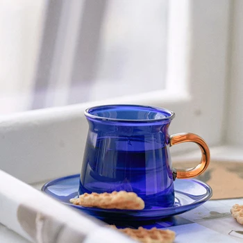

Tea cups Retro style colored heat-resistant glass coffee cup
