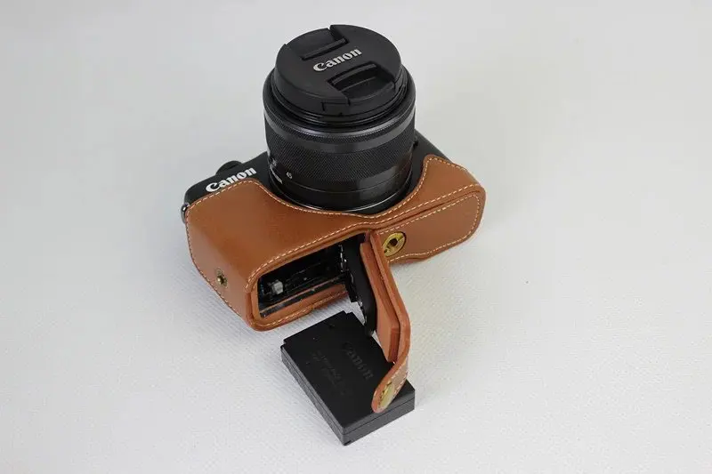 Canon eos m200 m100 eos m10用の本革製カメラケース,カメラの