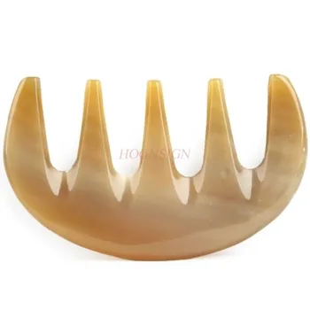 

wide tooth comb Authentic Natural Massage Comb Large Tooth Wide Neck Scraping Anti Hair Loss Scalp Head Meridian Combs Pure Horn