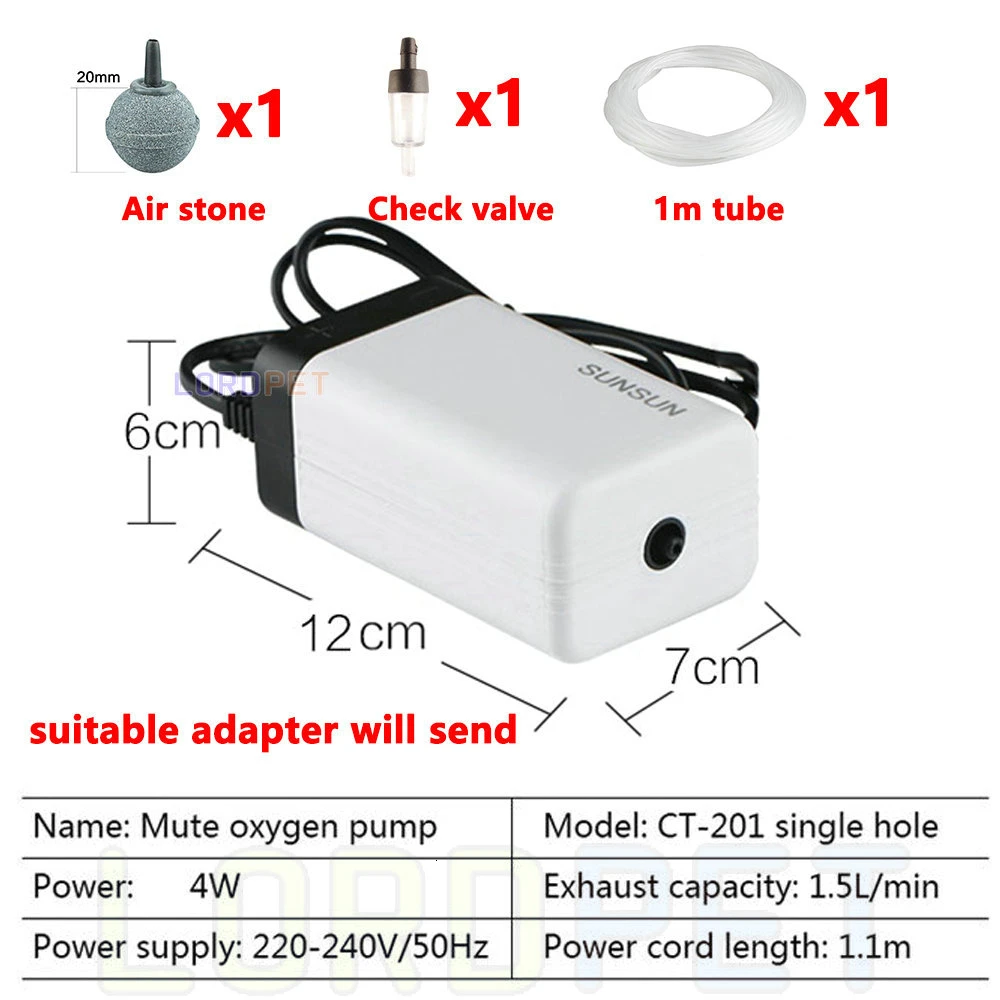 Sunsun Air Pump Aerator Adjustable Oxygen Pump Ultra Silent Air Compressor Single Double Four Outlet 220v For Fish Tank