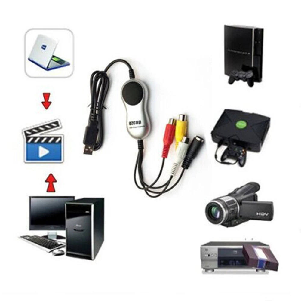 

Professional Digital With Cable AV Audio Capture USB Interface Video Recorder Card DVR Adapter Accessories Portable Durable