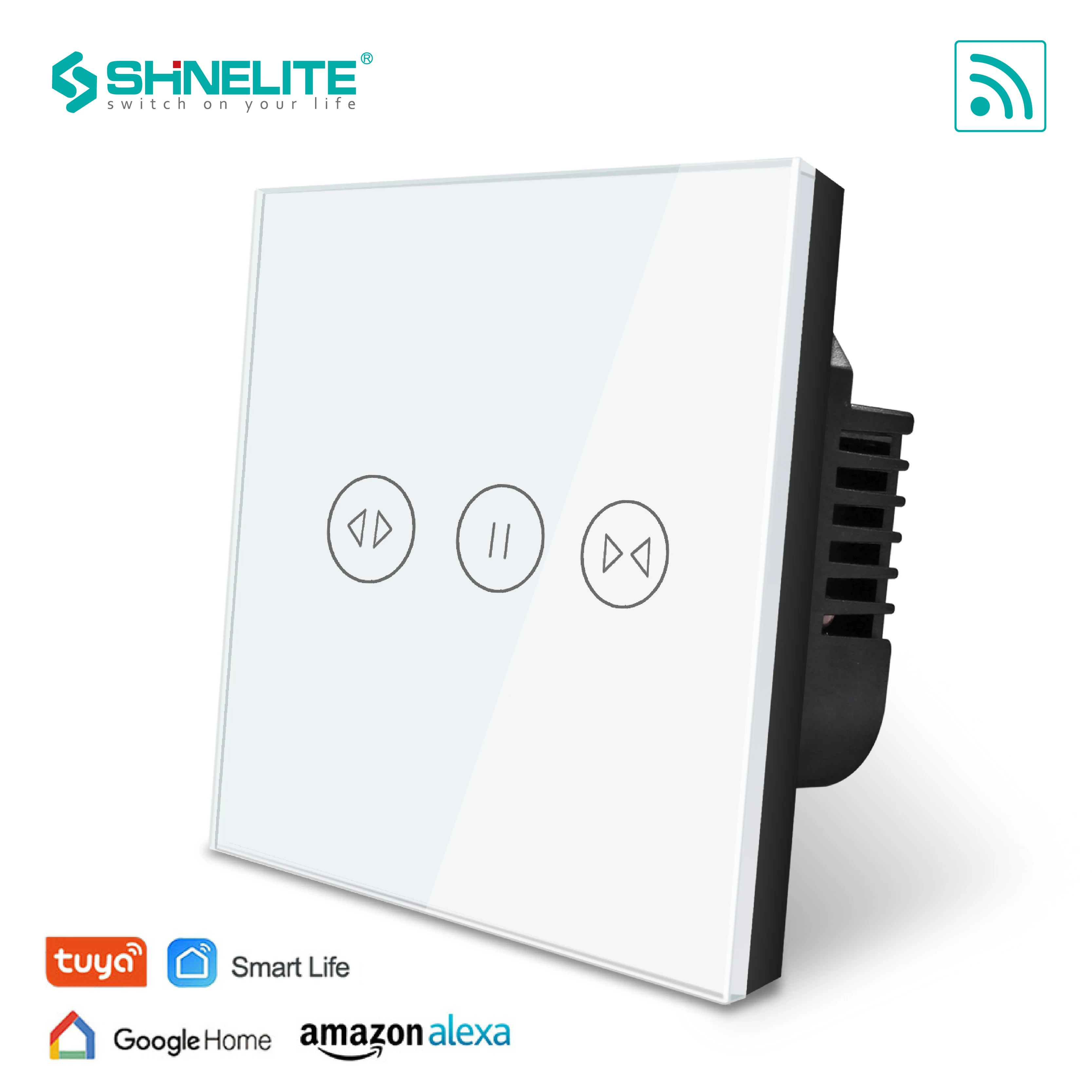 

SHINELITE UK Standard Smart wifi curtain Touch Switch, Touch WiFi APP Control, google home control , Alexa,Tuya APP Smart Life