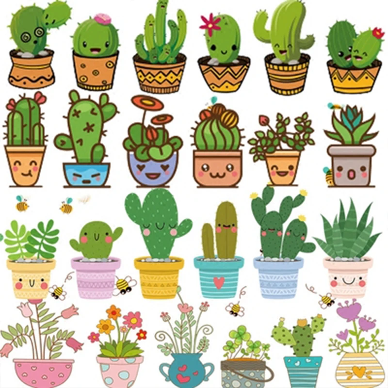 

Plant Potted Stickers Garden Fresh Wall Staircase Corridor Dormitory Decoration Wall Stickers Warm Wallpaper Stickers