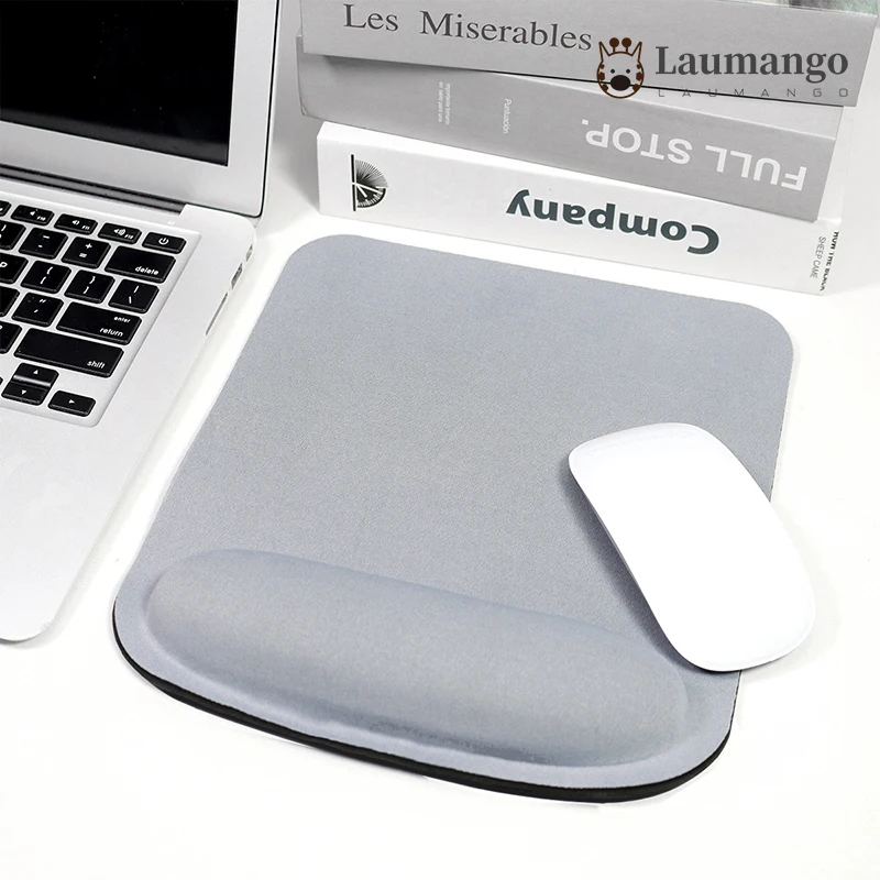 Gray Mause Pad With Wrist Rest Support Office Gaming Desktop Computer Table Mouse Mats Not Slip Eva Mousepad Bracers Mat