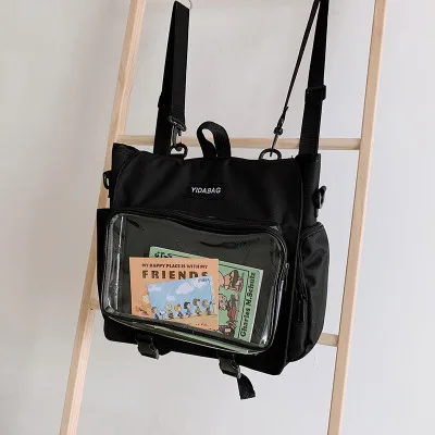 2020 new female bag college style single shoulder diagonal bag multifunction large capacity student school bag canvas backpack