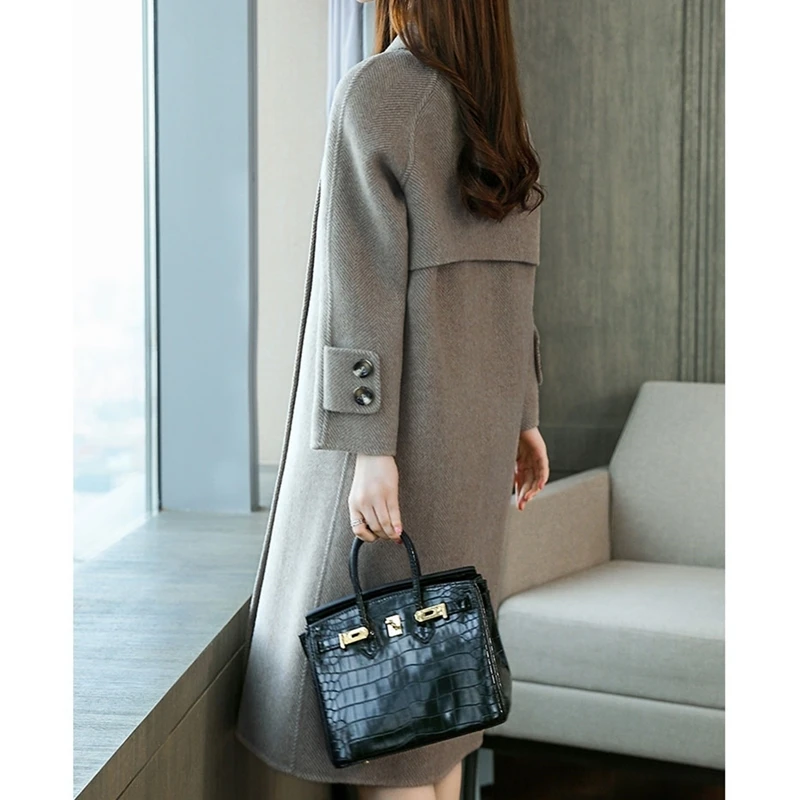 

Wool 2020 Coat Autumn Winter Female Jacket Superior quality Woolen Coat Alpaca double-sided Wool Cashmere Coat Female en