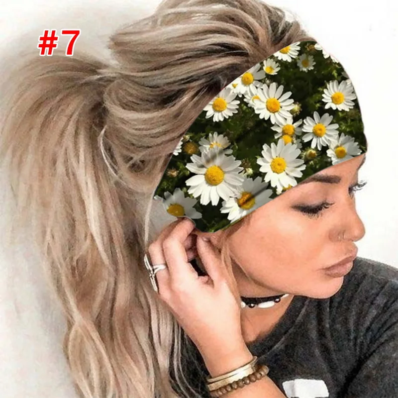 silver hair clips Women Headpiece Stretch 2020 Turban Hair Accessories Headwear Run Bandage Print Bands Gym Headbands Running Wide Headwrap bride headband