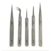 Stainless Steel High Precision Lashes Tweezers Anti-static Non-magnetic Eyelash Extension Tweezers Eye Lash Makeup Tools 6