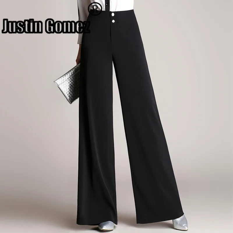 

Women's Fashion vintage Work wear High Waisted Button Down Wide Leg Long Pants