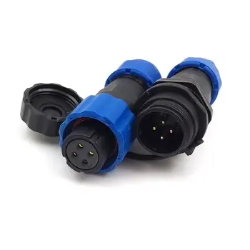 

2set IP68 waterproof dustproof SP13 4 Pin Female Plug + Docking Male Socket industrial Cable Mount Connector