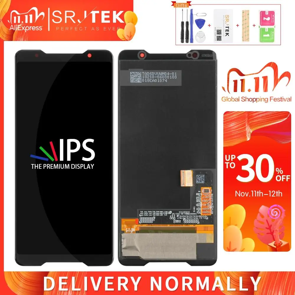 Srjtek для Asus ROG Phone2 ZS660KL LCD телефон 2 дисплей + сенсорный экран дигитайзер стекло в