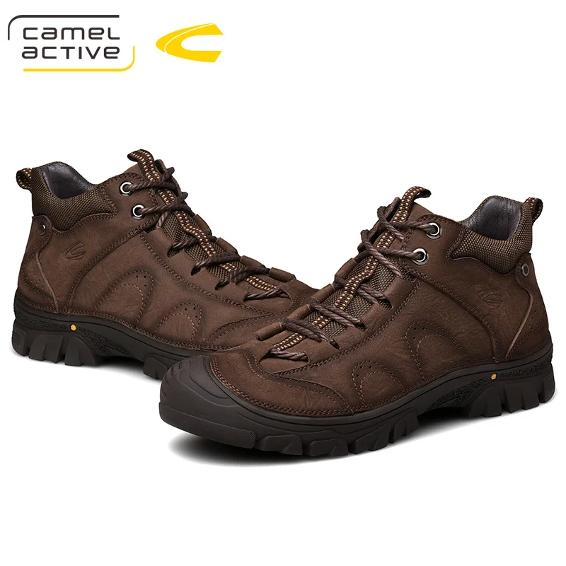

Camel Active New Men Hiking Shoes Genuine Leather Durable Anti-Slip Warm Breathable Outdoor Mountain Climbing Trekking Boots