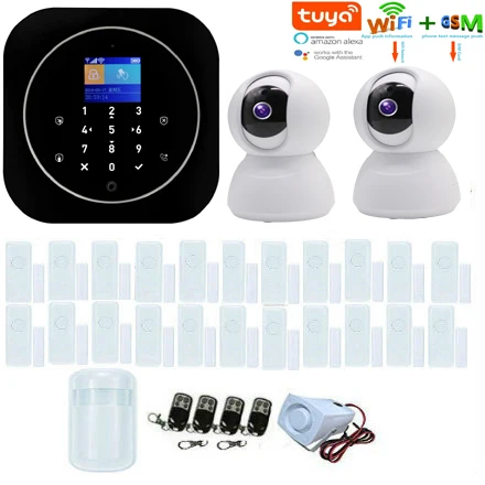 

Yobang Security WIFI Wireless House Security GSM Tuya Home Alarm System Kit Support Tuya App Control Home Alexa With IP Camera