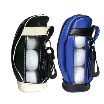 

Multifunctional Portable Faux Leather Golf Ball Holder Pouch Small Waist Bag with Hook Balls Beginner Trainging Tool