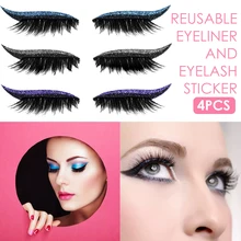 4 Pairs Reusable Eyeliner Stickers Eyelid Tape Invisible Self-adhesive Eye Line Strip Sticker Eye Makeup Tools Party Cosplay