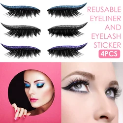 4 Pairs Reusable Eyeliner Stickers Eyelid Tape Invisible Self-adhesive Eye Line Strip Sticker Eye Makeup Tools Party Cosplay