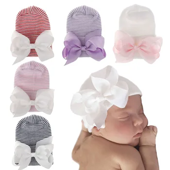 

Baby Hat Winter Hat Tire Cap Double Thickened Bow Hat Baby New Style Cotton Hospital Hat for Newborn Baby 0-3 month