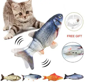 

Electronic Pet Cat Toy Electric USB Charging Simulation Fish Toys for Dog Cat Chewing Playing Biting Cat Wagging Toy
