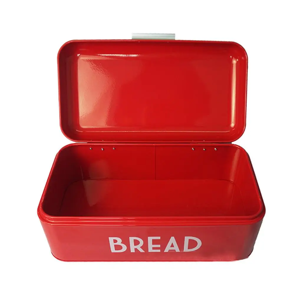 Коробка для хлеба, металлический чехол для хранения, европейский стиль, Ретро стиль, для хлеба, кондитерских изделий, Кухонный Контейнер для хранения, красный