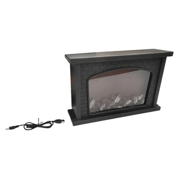 

Retro Fashion Bar Table Lamp LED Simulation Fireplace Light Home Decor Living Room Cosy Gift Ornaments Flame Effect Portable