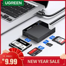 Ugreen usb 3.0 leitor de cartão sd micro sd tf cf ms compacto adaptador de cartão flash para portátil multi leitor de cartão 4 em 1 leitor de cartão