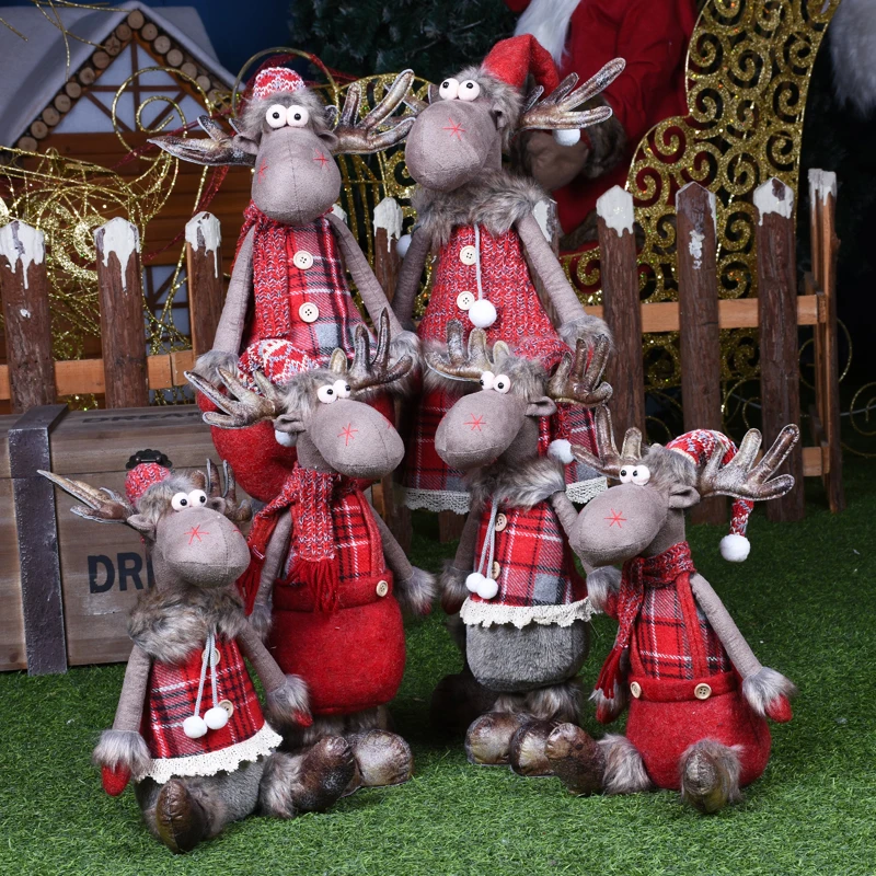 

Christmas Party Decoration Retractable Dolls Christmas Decoration for Tree Santa Claus Snowman Toys Figurines Natale Decorazioni