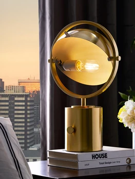 

Creative Gold Black Metal Lampshade Table Lamp Metal Desk Light For Bedroom Bedside Living Room Decor Adjusting Luminosity Light