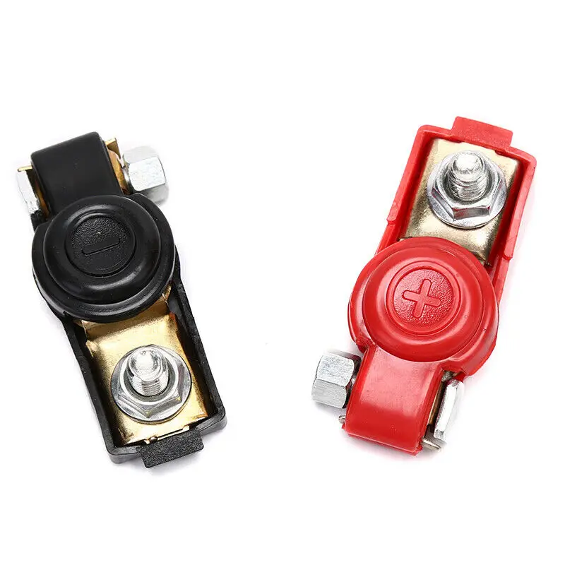 Auto Car Battery Terminal Connector Battery 1 Pair 6V/12V Quick Release Terminals Clamps Cap Clips Copper For Car Truck