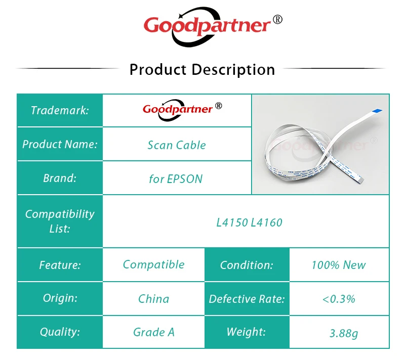 Cable de escaneo para impresora EPSON L4150 L4156 L4158 L4160 L4163 L4165  L4166 L4168 L4169 L4170 L6160 L6168 L6170 L6178 L6198, 10 unidades|Piezas de  impresora| - AliExpress