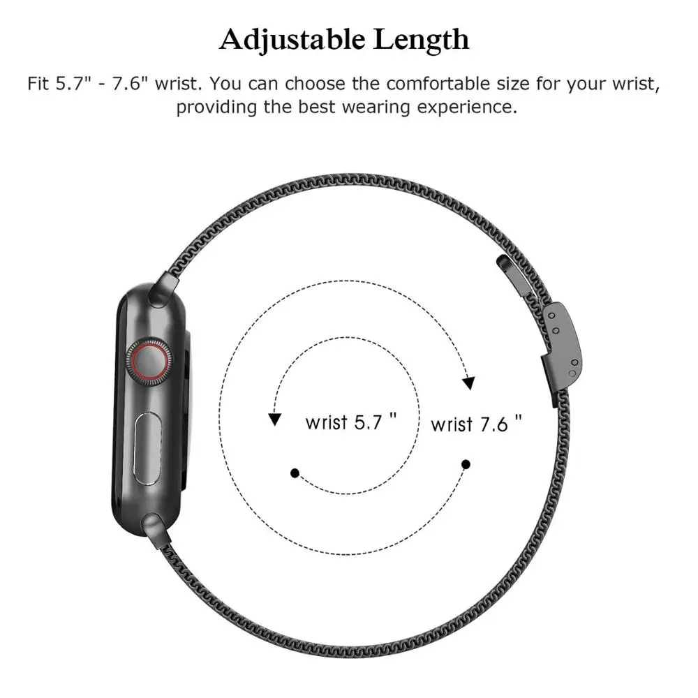 Миланский ремешок для Apple Watch 5 ремешок 40 мм iWatch ремешок 38 мм тонкий металлический браслет из нержавеющей стали Apple watch 4 3 2 1 40 38 мм